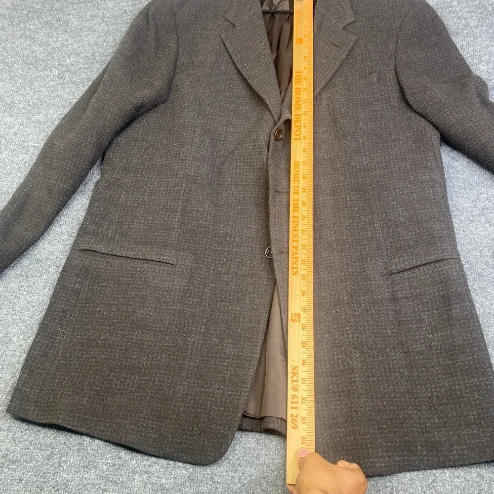 Armani Collezioni Mens Brown Wool Blend 3 Button Blazer Jacket Italy Size 46